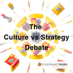 The Culture vs Strategy Debate with random graphical objects in the background